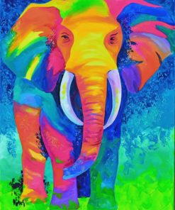 Colorful Elephant Paint by numbbers