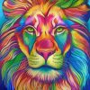 Colorful Lion Animal paint by numbers