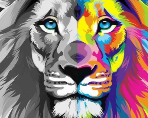 Colorful Lion Paint by numbers