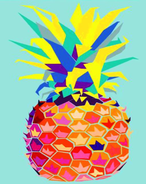 Colorful Tropical Pineapple Paint by numbers