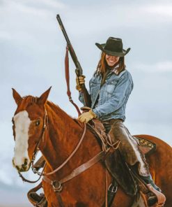 Cowgirl And Horse paint by numbers