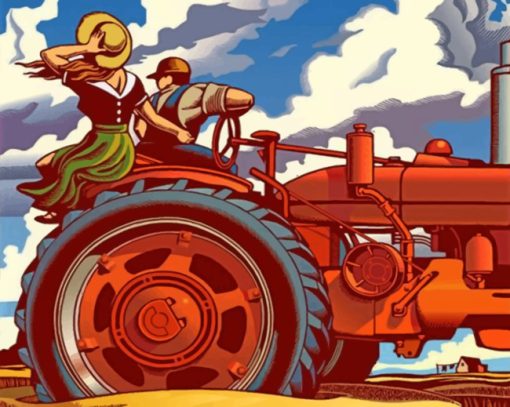 Couple In A Tractor Paint by numbers