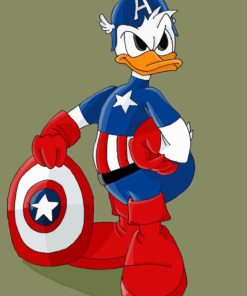 Donald Duck Captain America paint by numbers