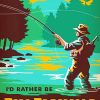 Fly Fishing Illustration Art Paint by numbers