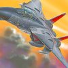 Flying F14 Airplane paint by numbers