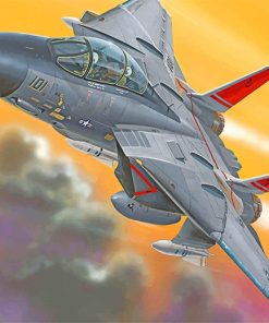 Flying F14 Airplane paint by numbers