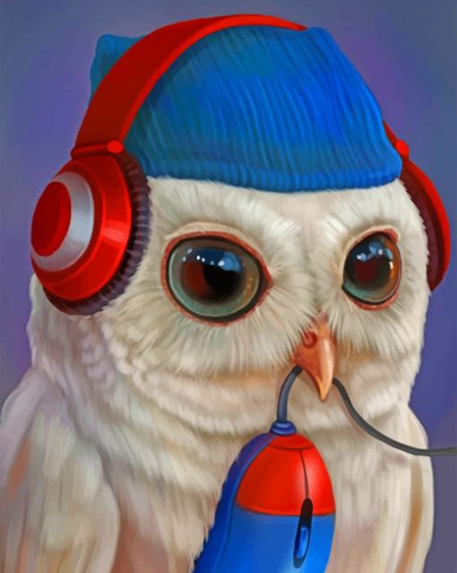 Gamer Owl paint by numbers