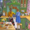 Girl Helping Her Mother In The Kitchen paint by numbers