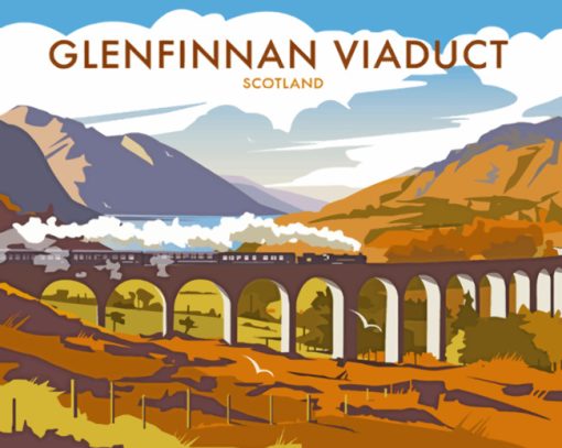 Glenfinnan Viaduct Illustration paint by numbers