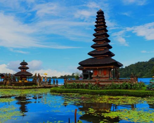 Indonesia Ulun Danu Beratan Paint by numbers