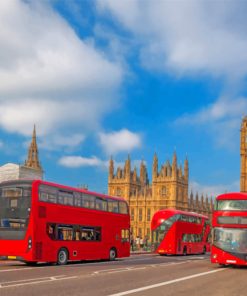 London Bus Double Decker Paint by numbers