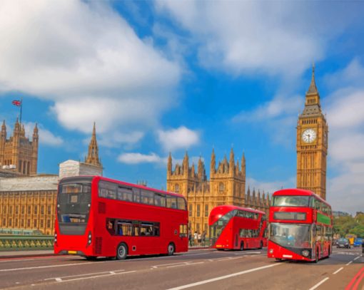 London Bus Double Decker Paint by numbers