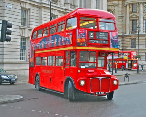 London Red Bus Paint by numbers