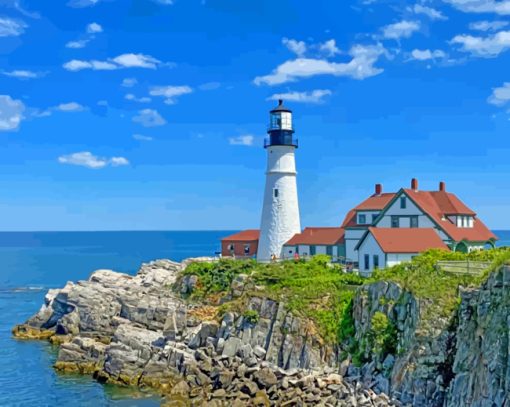 Maine Lighthouse paint by numbers