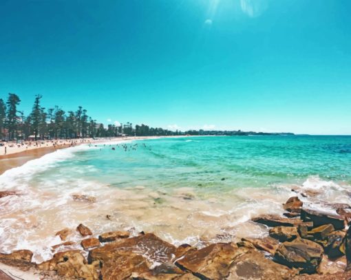 Manly Beach Sunset paint by numbers