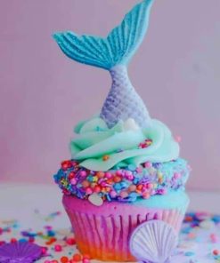 Mermaid Cupcake Paint by numbers