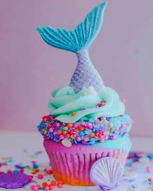 Mermaid Cupcake Paint by numbers