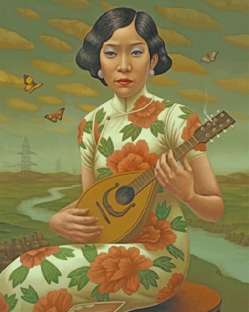 Musician Asian Woman paint by numbers