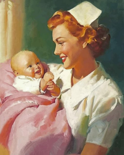 Nurse And A Newborn Paint by numbers