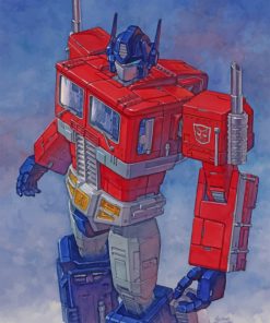 Optimus Prime paint by numbers