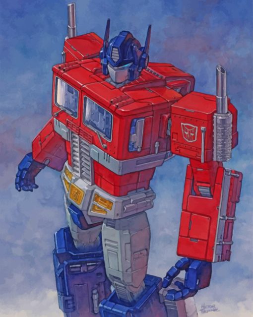 Optimus Prime paint by numbers