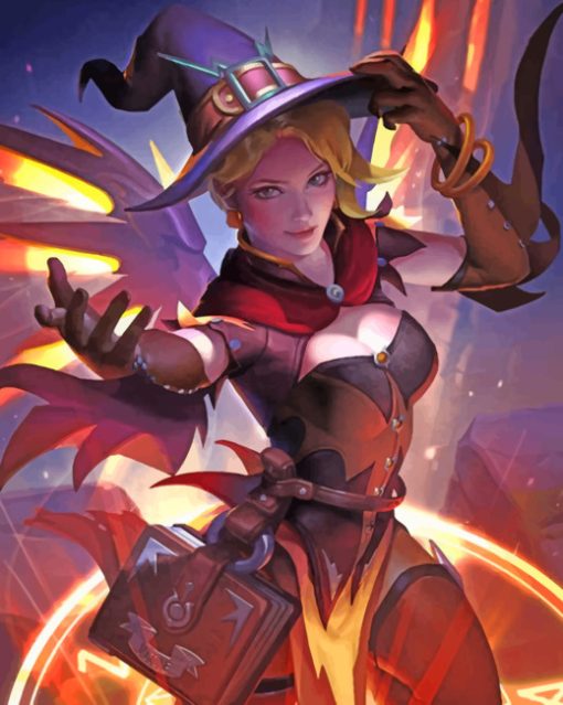 Overwatch Witch Mercy Paint by numbers