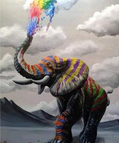 Rainbow Elephant Paint by numbers