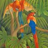 Orange And Blue Parrots Paint by numbers