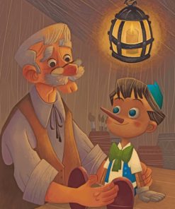 Pinocchio And His Dad Paint by numbers