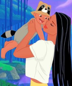 Pocahontas And Baby Paint by numbers