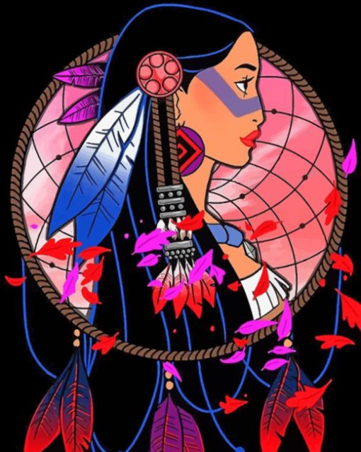 Pocahontas Dream Catcher paint by numbers