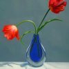 Red Flowers In A Blue Vase Paint by numbers