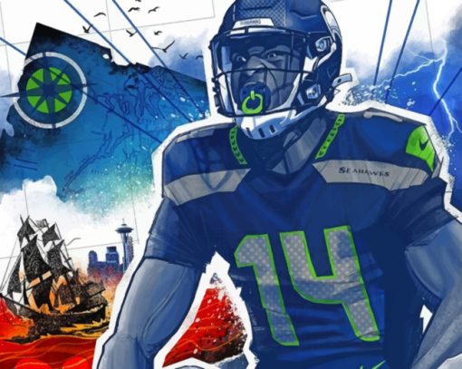 Seahawks Player paint by numbers