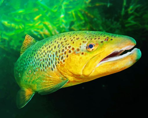 Green Trout paint by numbers