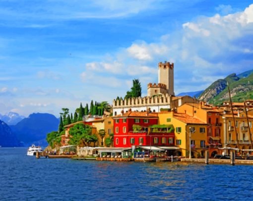 Village Lake Garda paint by numbers