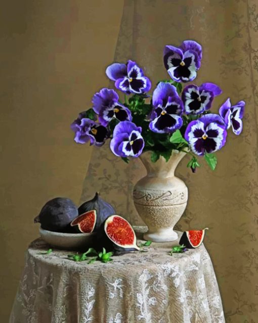 Purple Pansy Flowers Paint by numbers