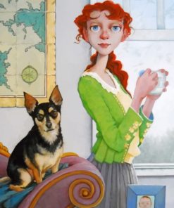 Woman And Her Pet paint by numbers