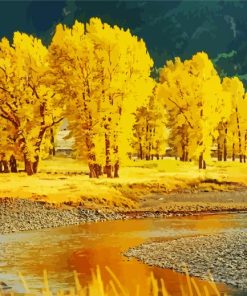 Aesthetic Yellow Landscape paint by number