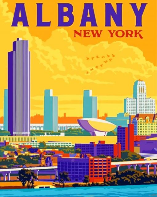 Albany NY Poster paint by number