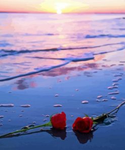 Beautiful Roses And Beach paint by number