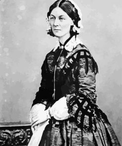 Black And White Florence Nightingale paint by number