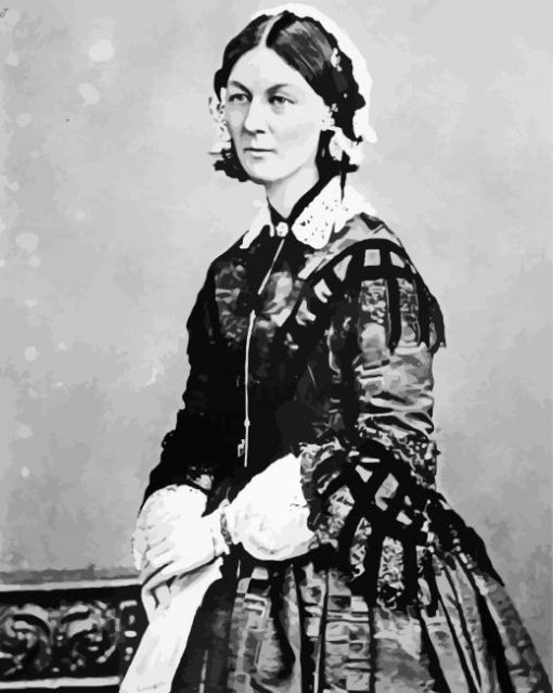 Black And White Florence Nightingale paint by number