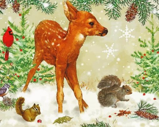 Christmas Wildlife paint by number