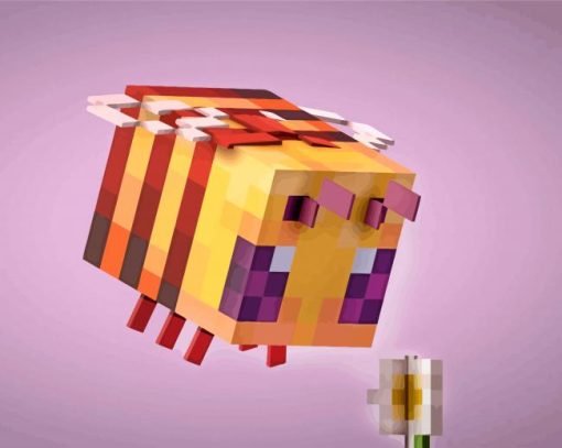 Cute Minecraft Bee paint by number