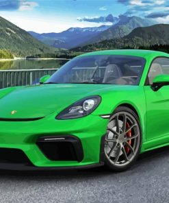 Green Cayman Car paint by number