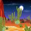 Illustration Southwest Desert Scene paint by number