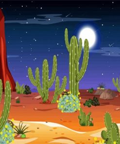 Illustration Southwest Desert Scene paint by number