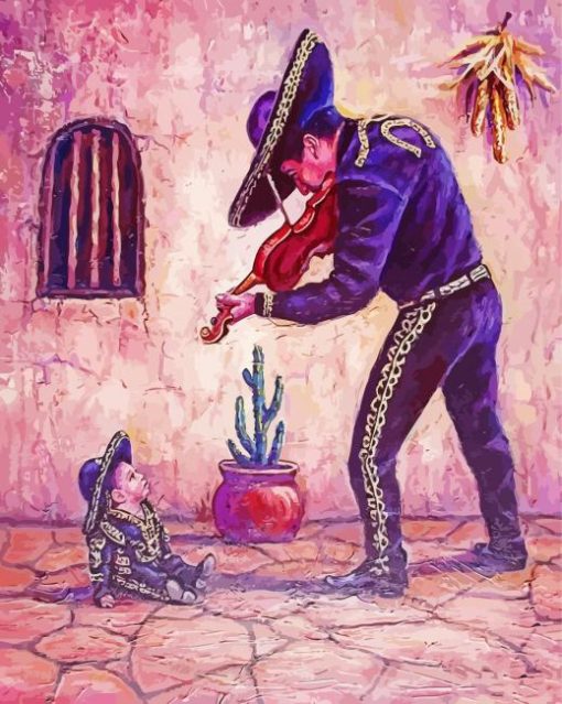 Mexican Mariachi Art paint by number