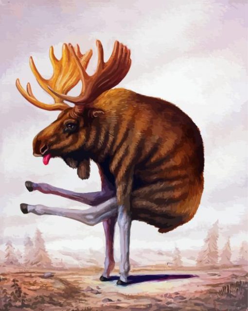 Moose Yoga Pose paint by number