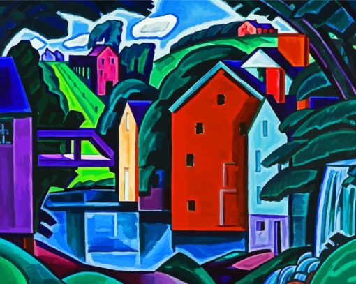 New Jersey Village Oscar Bluemner paint by number